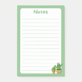 愛らしいかわいいサボテンSoft Green Post-It®ノート ポストイット