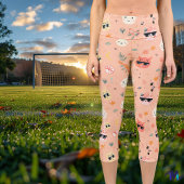 愛らしいかわいいサングラスインパステルピーチ カプリレギンス