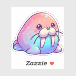 愛らしいかわいいスパークリーチャームパステルウォルラス シール