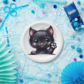 愛らしいかわいいズブラックキャット ペーパープレート (パーティー)