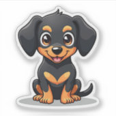 愛らしいかわいいダックスシュント、大きく、明るい目、小 シール (正面)