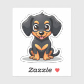 愛らしいかわいいダックスシュント、大きく、明るい目、小 シール (シート)