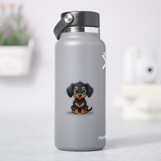 愛らしいかわいいダックスシュント、大きく、明るい目、小 シール (HydroFlask)