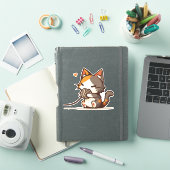 愛らしいかわいいチビ(小さくかわいく書いた感じ)カリコキャット遊ズウィーン シール (iPadカバー)