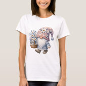 愛らしいかわいいデイジー花のノームの女性用 Tシャツ (正面)