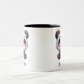 愛らしいかわいいパンダパーソナライズされたデザイン ツートーンマグカップ (中央)