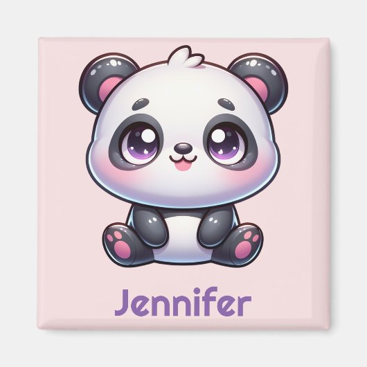 愛らしいかわいいパンダパーソナライズされたデザイン マグネット (正面)
