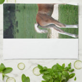 愛らしいかわいいベビーの子馬の運命のギフトの春 キッチンタオル (折り畳み)