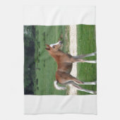 愛らしいかわいいベビーの子馬の運命のギフトの春 キッチンタオル (縦)