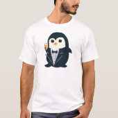 愛らしいかわいいペンギンのタキシード動物 Tシャツ (正面)