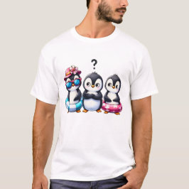愛らしいかわいいペンギン友達 Tシャツ