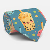 愛らしいかわいいボバドリンクデザイン ネクタイ (ロール)