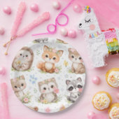 愛らしいかわいい動物の模様 ペーパープレート (パーティー)