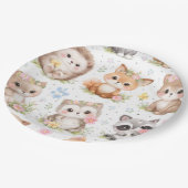 愛らしいかわいい動物の模様 ペーパープレート (アングル)