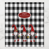 愛らしいかわいい小人のブルーバッファロープリント ワインラベル (シングルラベル)