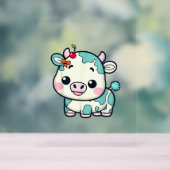 愛らしいかわいい牛とさくらんぼと弓デザイン_2 アクリルサイン (ニュートラル)
