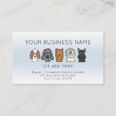 愛らしいかわいい犬ライトブルー 名刺 (裏面)