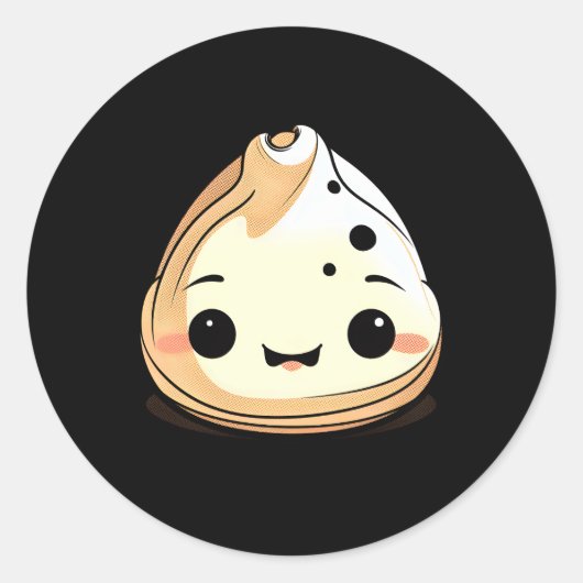 愛らしいかわいい薄暗い餃子とアニメ ラウンドシール (正面)