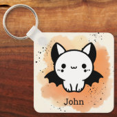 愛らしいこうもりバディ – かわいいミニマル子供部屋アート キーホルダー (正面)