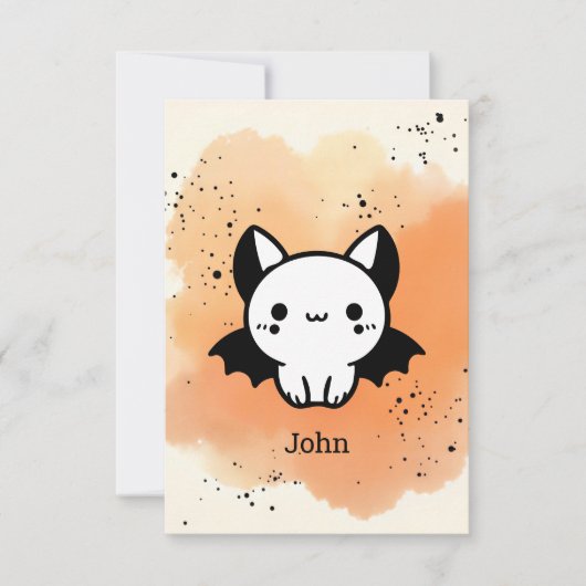 愛らしいこうもりバディ – かわいいミニマル子供部屋アート サンキューカード (正面)