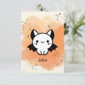 愛らしいこうもりバディ – かわいいミニマル子供部屋アート サンキューカード (スタンド正面)