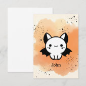 愛らしいこうもりバディ – かわいいミニマル子供部屋アート サンキューカード (正面/裏面)