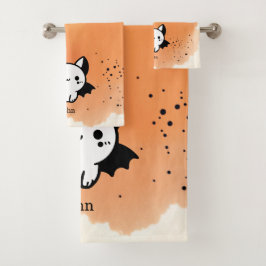 愛らしいこうもりバディ – かわいいミニマル子供部屋アート バスタオルセット