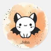 愛らしいこうもりバディ – かわいいミニマル子供部屋アート ラウンドシール (正面)