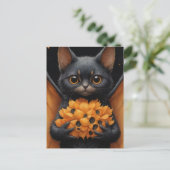 愛らしいこうもり猫 ポストカード (スタンド正面)