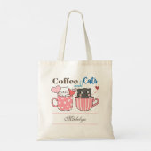 愛らしいのはコーヒーと猫をテーマにした トートバッグ (裏面)