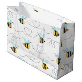 愛らしいのまわりにパターン ラージペーパーバッグ (正面アングル)