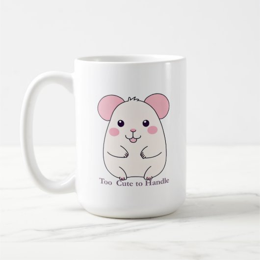 愛らしいふっくらネズミ コーヒーマグカップ (左)