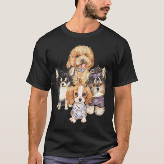 愛らしいふわふわかわいい子犬 - 小さな仔犬の赤ちゃん Tシャツ (正面)