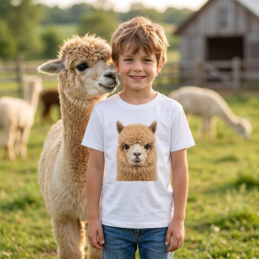 愛らしいふわふわのアメリカンアルパカ Tシャツ