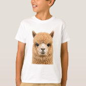 愛らしいふわふわのアメリカンアルパカ Tシャツ (正面)