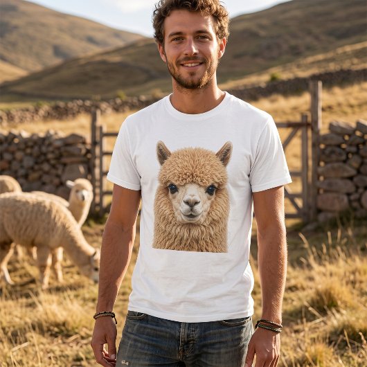 愛らしいふわふわのアルパカの動物 Tシャツ