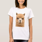愛らしいふわふわのアルパカ Tシャツ (正面)
