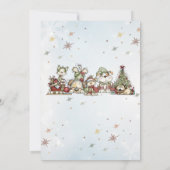 愛らしいふわふわのクリスマス犬 赤ちゃんの歓迎会 サンキューカード (裏面)