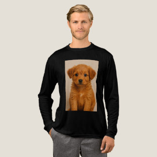 愛らしいふわふわの子犬の顔 | かわいい犬好きTシャツ トライブレンドＴシャツ