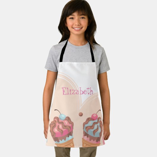 愛らしいアイスクリームパーソナライズされた エプロン (インサイチュ)