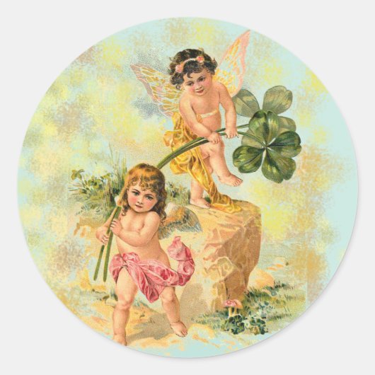 愛らしいアイリッシュエンジェルズオンシール ラウンドシール (正面)