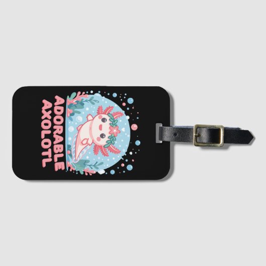 愛らしいアキソロトル水中競技可愛さ ラゲッジタグ (正面横)