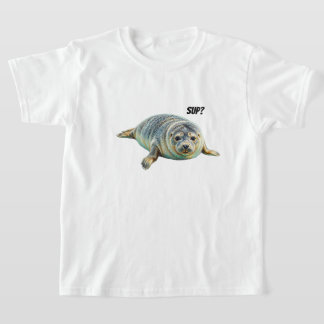 愛らしいアザラシTシャツ Tシャツ