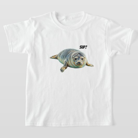愛らしいアザラシTシャツ Tシャツ (レイダウン)
