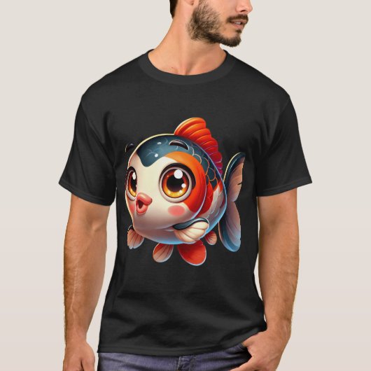 愛らしいアジアン+コイ Tシャツ (正面)