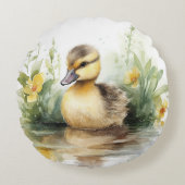 愛らしいアヒルのベビーアヒル ラウンドクッション (正面)