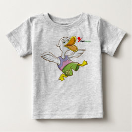愛らしいアヒルのベビーTシャツ ベビーTシャツ
