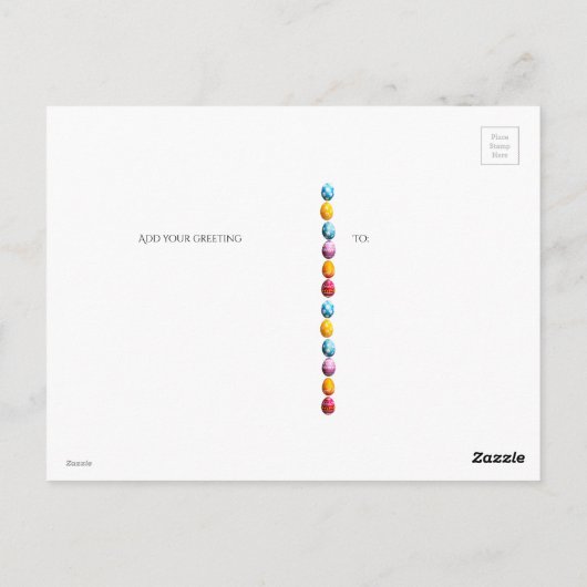 愛らしいアヒルの麦わら帽子イースター卵の花 ポストカード (裏面)