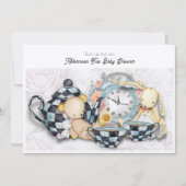 愛らしいアフタヌーンティーパーティー赤ちゃんシャワー 招待状 (正面)