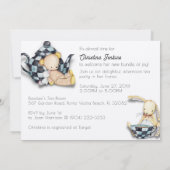 愛らしいアフタヌーンティーパーティー赤ちゃんシャワー 招待状 (裏面)